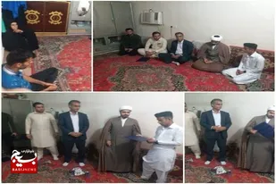 تجلیل خانواده از شهدای عرصه کارگری خانواده شهید مراد بخش محتشم نیا در شهرستان کنارک