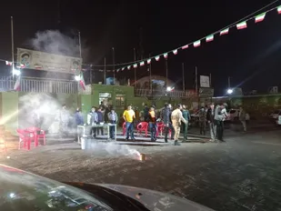 نورافشانی به مناسبت هفته بسیج و پیروزی تیم ملی فوتبال ایران