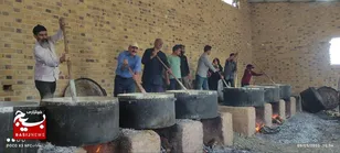 آئین سنتی بلغور پزان در گناباد برگزار شد