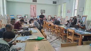 اجرای برنامه زنده نویسی و افتتاح نمایشگاه خوشنویسی به مناسبت روز بزرگداشت حافظ در کرمانشاه