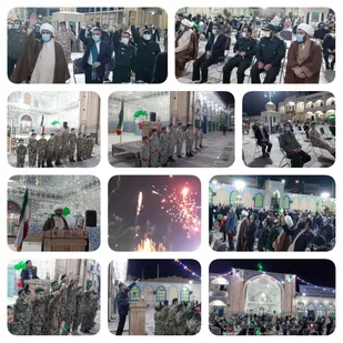 جشن انقلاب و بانگ الله اکبر و نورافشانی در صحن امامزاده جعفر(ع) پیشوا