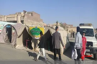 برپایی ایستگاه سلامت ویزیت رایگان مردم و بسیجیان در مصلای قدس زاهدان