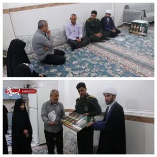دیدارجانشین فرماندهی و مسئول دفتر نمایندگی ولی فقیه ناحیه مقاومت بسیج سپاه بستک با همسر شهید علی رخش&zwnj;بهار