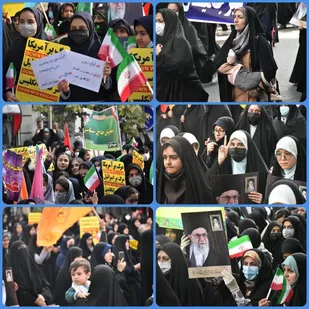 اجتماع بانوان بجنوردی در حمایت از حجاب و محکومیت اغتشاشگران