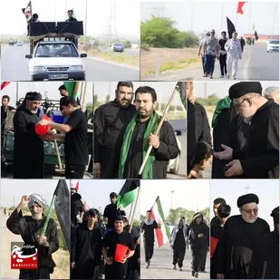 مواکب حمیدیه با شور و اشتیاق از زائران پیاده حضرت اباعبدالله الحسین (ع) استقبال کرد