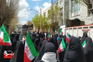 حضور پرشور مومن و انقلابی شهر سامن در راهپیمایی روز قدس