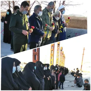 قبور مطهر شهداء روستای جلال آباد زرند غبار روبی وعطر افشانی گردید
