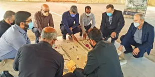 مراسم گلباران مزار مطهر شهدای گمنام شهرک نفت توسط جمعی از بسیجیان مدیریت تولید