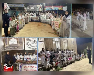 خدمات جهادی بانوان کاراته بسیجی بندر هندیجان درموکب ورزشکاران