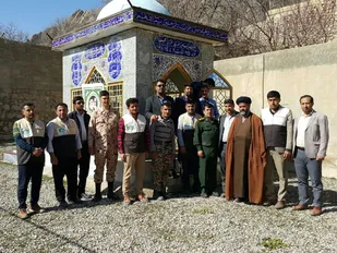 تجدید میثاق جهادگران فاطمی بسیج مهندسین عمران سپاه فتح با شهید روستای دلی بهرام بیگی