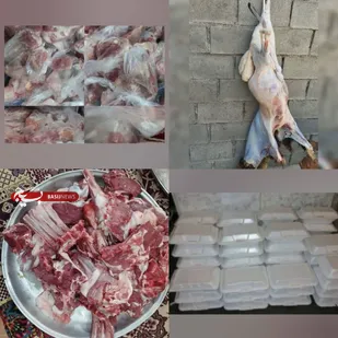 توزیع ۵۰ کیلوگرم گوشت میان خانواده&zwnj;های نیازمند هفتکلی