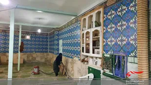 غبار روبی مسجد جامع روستای چم چنگ برگزار شد