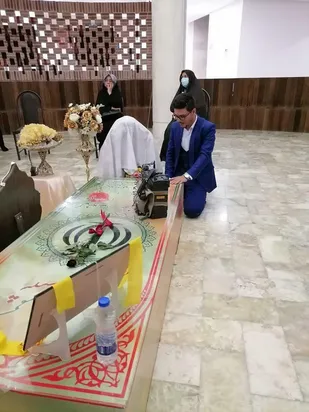 پیوند زوج بسیجی حوزه خواهران بنت الهدی ناحیه روح الله در جوار مرقد شهید گمنام