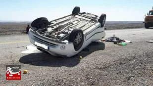 ۲ فوتی و ۲ مصدوم در اثر واژگونی خودرو در جاده مرادلو