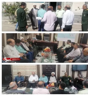 دیدار فرمانده یگان حفاظت  فرودگاههای  هرمزگان و مسئول دفتر نمایندگی ولی فقیه با مسئولین فراجا