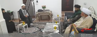 مسئول دفتر نمایندگی ولی فقیه در سپاه کربلا با خانواده شهدای روحانی دیدار کرد