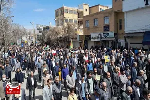 طنین اتحاد مردم نهاوند در حمایت از فلسطین و راهپیمایی روز جهانی قدس