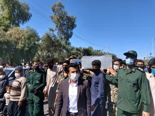 مراسم تشییع پیکر مادر شهیدان &laquo;طایفه رشیدی &raquo; در ریگان