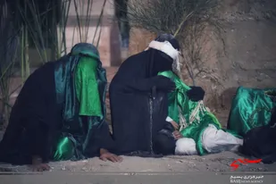 اجرای نمایش خرابه شام در نمایشگاه دفاع مقدس ماهدشت+تصاویر
