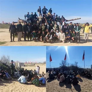 بازدید دانشجویان پسر دانشگاه جیرفت از یادمان شهید آوینی