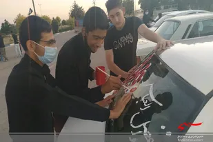 ماشین نویسی صلواتی توسط بسیجیان شهر دمق