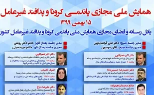 اعلام برنامه &laquo;همایش ملی مجازی پاندومی کرونا و پدافندغیرعامل&raquo;