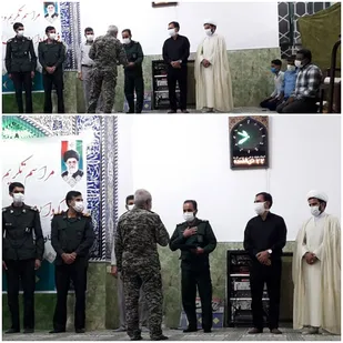 آیین تکریم و معارفه فرمانده گردان الی بیت المقدس حوزه شهید عمرانی میناب