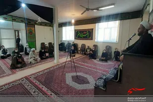 مراسم عزاداری امام حسین(ع) در دفتر امام جمعه بهار