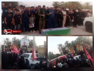 مراسم باشکوه تشییع شهید والامقام محمدرضا ساسان در شهرستان حاجی&zwnj;آباد برگزار شد