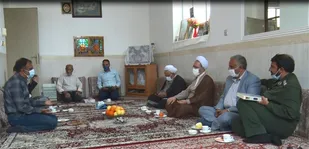دیدار آیت&zwnj;الله اعرافی با خانواده شهید خامسی میبدی
