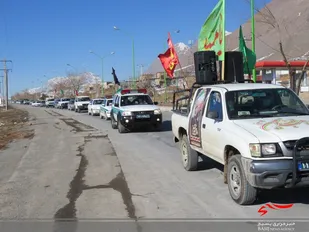 رژه خودرویی به مناسبت سالروز شهادت سردار دلها در فریدونشهر