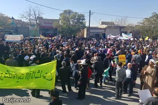 حماسه حضور مردم ولایتمدار کبودراهنگ در راهپیمایی ۱۳ آبان