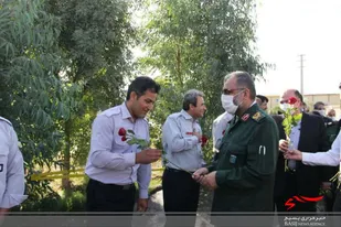 تجلیل سردار مولایی فرمانده سپاه البرز از آتش نشانان شهرستان اشتهارد+عکس