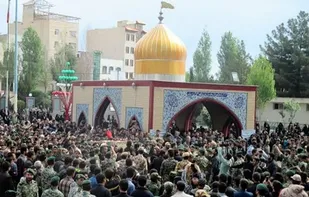 تشییع پیکر شهید مدافع حرم علی رضایی در پاکدشت