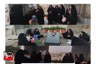 غبارروبی و عطرافشانی گلزار شهدا توسط خواهران بسیجی در چابهار