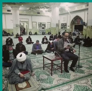 قرائت حدیث شریف کسا در مصلی حرم جعفربن موسی(ع) پیشوا