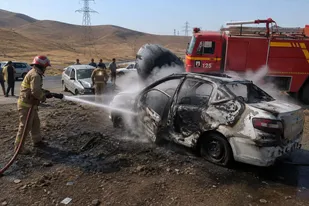 دو مصدوم در پی تصادف و آتش&zwnj;سوزی در محور ملایر-شریف&zwnj;آباد