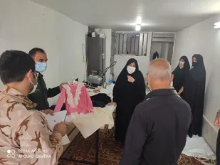 بازدید از کارگاه خیاطی پایگاه فاطمیه با حضور مسئول سازندگی ناحیه روح الله صورت گرفت