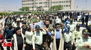 مراسم وداع با شهیدان مدافع امنیت در اهواز