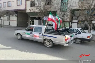 رژه خودرویی سپاه قهاوند در ۲۲ بهمن