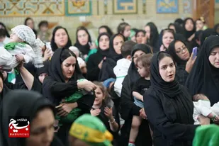 برگزاری مراسم شیرخوارگان حسینی در امامزاده طاهر(ع) +تصاویر