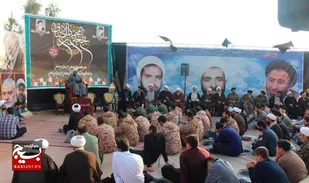 برگزاری مراسم شهادت امام جعفر صادق (ع) و ششمین سالگرد تدفین دو شهید گمنام در تیپ امام جعفر صادق (ع)