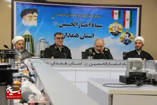 دیدار فرمانده انتظامی استان همدان با فرمانده سپاه انصارالحسین(ع)