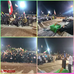 مردم هندیجان دراجتماع موج ۱۹۵ پای کار دفاع از کشور هستند