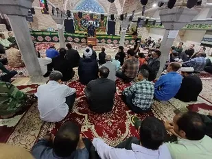 مراسم سوگواری در مسجد جامع سامان برگزار شد