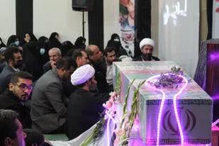 مراسم وداع با پیکر شهید گمنام فارسان