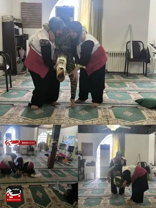 آموزش حمل مصدوم با همکاری بسیجیان و اعضای خانه هلال یالبندان برگزار گردید