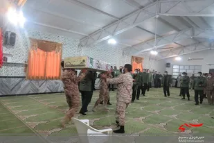 آیین وداع با پیکر شهید سردار علی اکبر آخوندی در شهرستان خواف