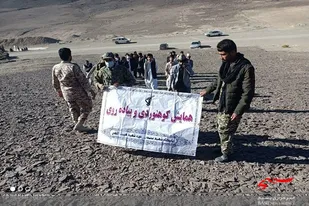 برگزاری همایش کوهپیمایی ویژه بسیجیان در ارتفاعات روستای هوشکِ سراوان