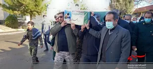 پیکر مطهر شهید مدافع حرم اسدالله احمدی در نظرآباد تشییع شد